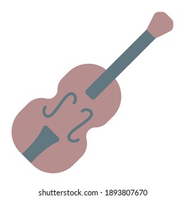 violin using soft color and flat style