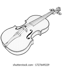 Violin Vector 02. Illustration Isolated On White Background. A Vector Illustration Of Classical Violin Background.