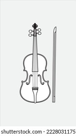 Arte vectorial de violín con contorno