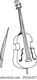 Violin vector graphic line art illustration.
Suitable for wallpaper, book illustrations, coloring and other purposes.