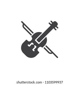 Violin vector icon. filled flat sign for mobile concept and web design. Classical musical instrument solid icon. Symbol, logo illustration. Pixel perfect vector graphics