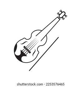 Violin vector icon illustration logo template.