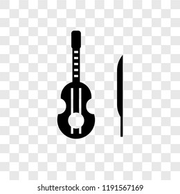 Violin vector icon isolated on transparent background, Violin transparency logo concept