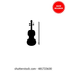 Violin vector icon isolated on white background.