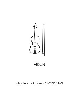 Violin vector icon, outline style, editable stroke