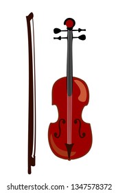 Violin. Vector illustration of a violin isolated on white.