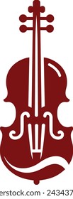 Ilustración vectorial de violín, logotipo minimalista