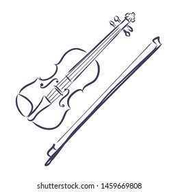 Violin, vector illustration, music instrument 