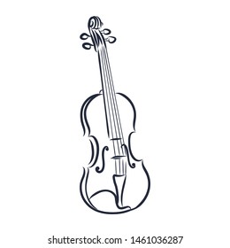 Violin vector illustration, music instrument for background 