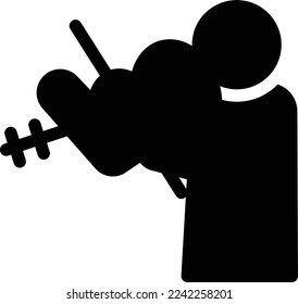 ilustración de violín Vector en un fondo transparente. Símbolos de calidad superior. Iconos vectoriales de glifos para diseño de conceptos y gráficos.