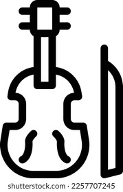 violin Vector illustration on a transparent background. Premium quality symmbols. Thin line vector icons for concept and graphic design.