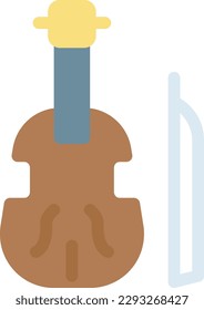 violin Vector illustration on a transparent background.Premium quality symbols. Line Color vector icon for concept and graphic design.