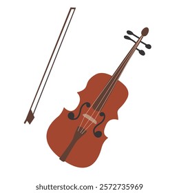 Violin. Vector illustration, simple cartoon style