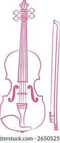 Violin vector illustration. Violin sketch. Violin. Musical instrument doodle. 