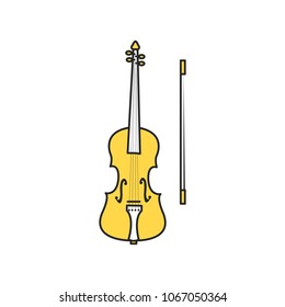 violin vector illustration symbol object. Flat icon style concept design