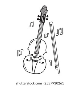 violin vector illustration symbol object. Flat icon style concept design