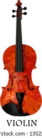 Violin vector illustration-polygon graphic