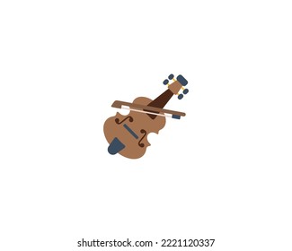 Violine, Vektorsymbol einzeln. Geige Emoji-Illustration. Violine, Vektorgrafik einzeln