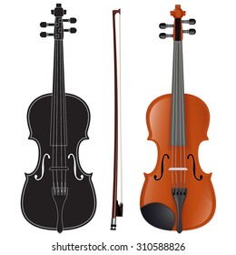 Violin. Vector isolated on white.