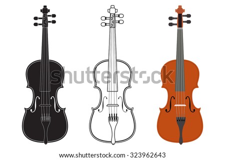 Violin Vector Isolated On White Stock Vector (Royalty Free) 323962643