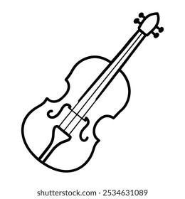 A violin vector line art design