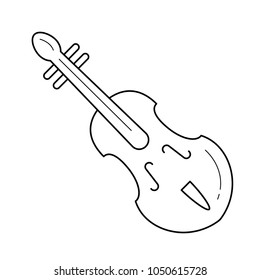 Icono de línea vectorial de violín aislado en fondo blanco. Icono de línea de violín para infografía, sitio web o aplicación. Icono diseñado en un sistema de cuadrícula.