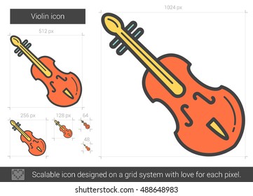Violin vector line icon isolated on white background. Violin line icon for infographic, website or app. Scalable icon designed on a grid system.