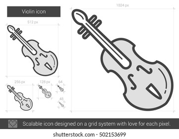 Violin vector line icon isolated on white background. Violin line icon for infographic, website or app. Scalable icon designed on a grid system.
