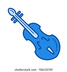 Violin vector line icon isolated on white background. Violin line icon for infographic, website or app. Blue icon designed on a grid system.