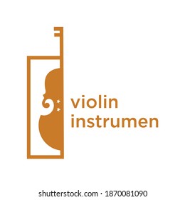 Violin Viola Fiddle Cello bass music instrument logo design inspiration