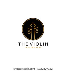 Violin Viola Fiddle Cello Bass Contrabass Headstock Music Instrument Logo Design Inspiration