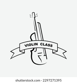 Violin Viola Fiddle Cello bass Contrabass music instrument silhouette logo design inspiration