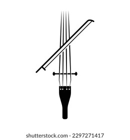 Violin Viola Fiddle Cello bass Contrabass music instrument silhouette logo design inspiration