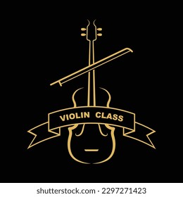 Violin Viola Fiddle Cello bass Contrabass music instrument silhouette logo design inspiration