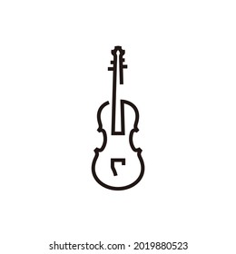 Violin viola fiddle cello instrument line art logo design