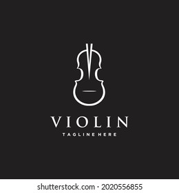 Violin viola fiddle cello instrument minimalist logo design	