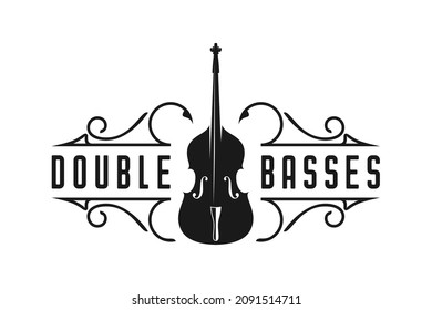 Violin Viola Fiddle Cello Piano Double Bass Music Instrument logo design