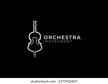 Violin viola orchestra logo design.