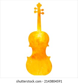 Violinwassersilhouette, einzelne Vektorgrafik