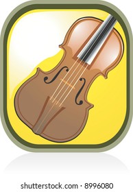 violin in yellow background	