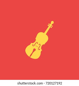 Violin yellow color red background