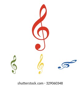 Violine clef icon set. Isolated effect
