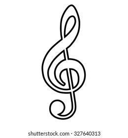 Violine clef line icon