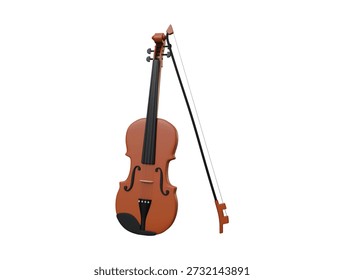 Ilustração de renderização 3d de ícone violino