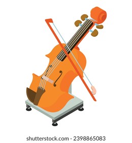 Violine Icon isometrische Vektorgrafik. Musikinstrument auf elektronischem Maßstab Ikone. Warenverkehr und Lagerlogistik