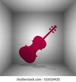Violine sign illustration. Bordo icon with shadow in the room.