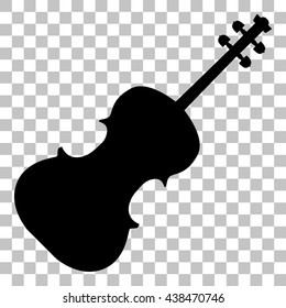 Violine sign illustration. Flat style black icon on transparent background.