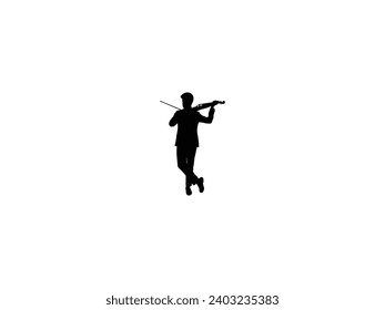 Violinist musician icon vector. Violinist musician Vector Illustration. Violinist musician silhouette isolated white background