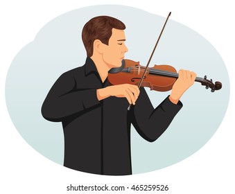 Violinist is playing classical violin. Fiddler on the stage. Traditional culture.