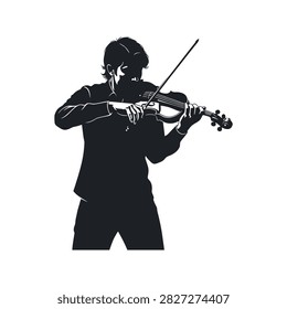 Violinist playing a classical violin Vector